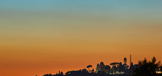 Planet Mercury sets beyond the Monte Mario Observatory in Rome - 5 June 2019