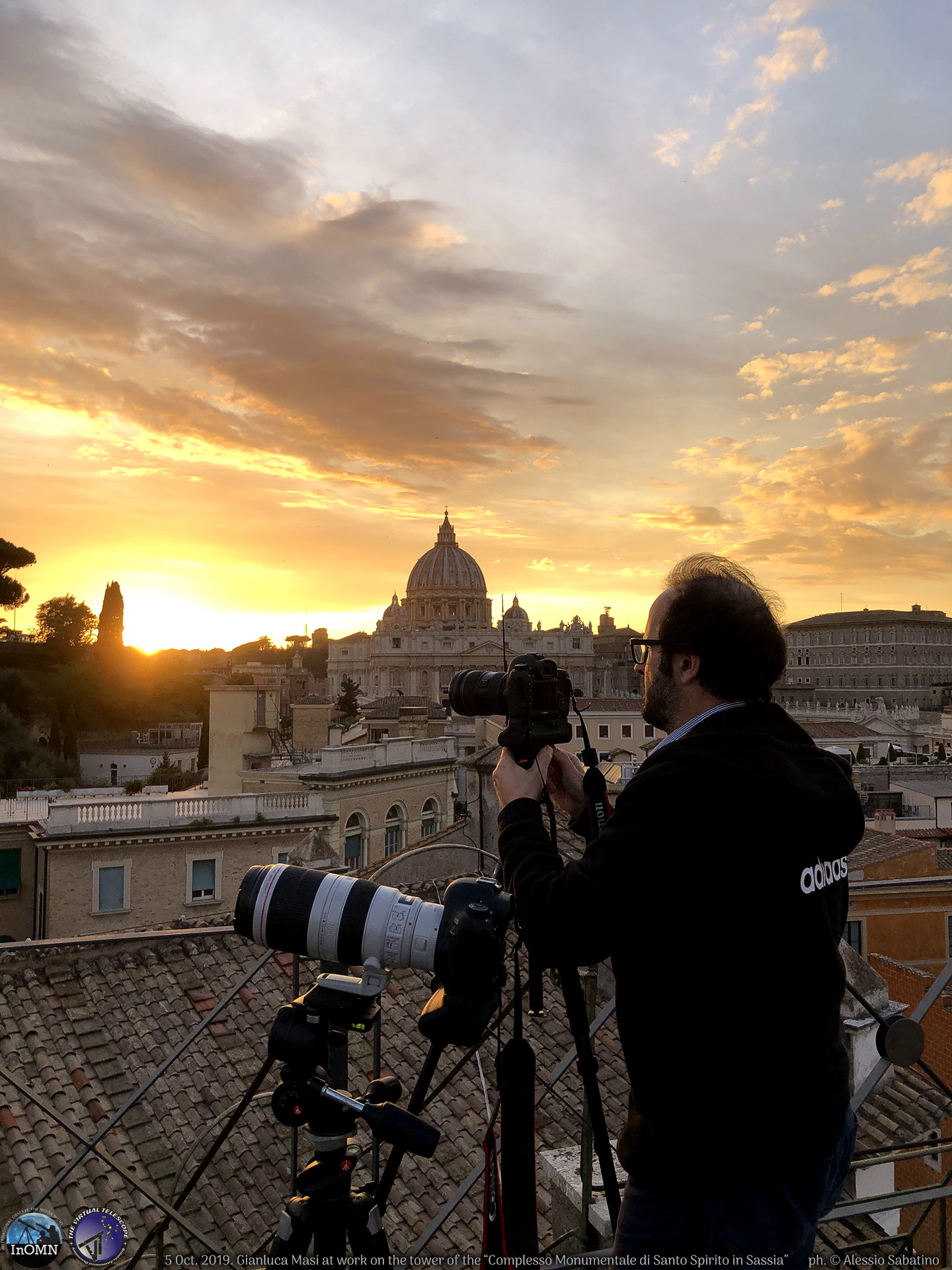 Super sunset while ready to start the live feed. Ph. Alessio Sabatino