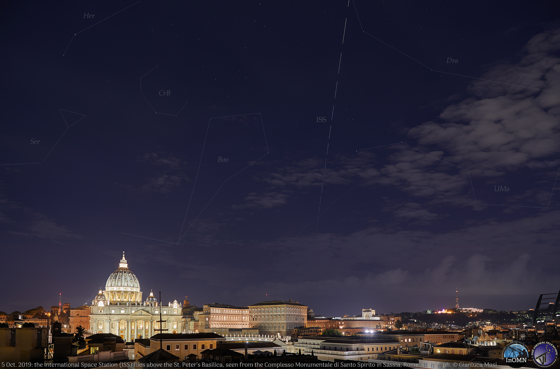 The International Space Station (ISS) flies beside St. Peter's Basilica: perfect conclusion for the InOMN.