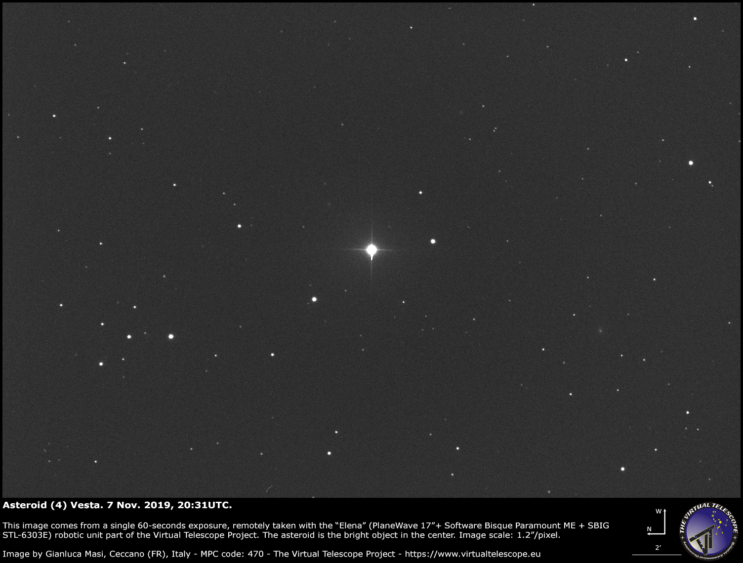 Asteroid (4) Vesta - 7 Nov. 2019