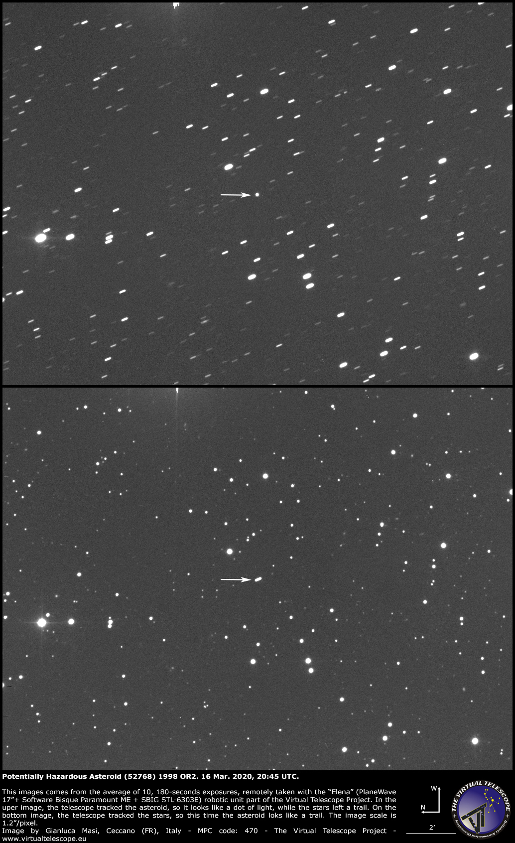 Potentially Hazardous Asteroid (52768) 1998 OR2: a image - 16 Mar. 2020