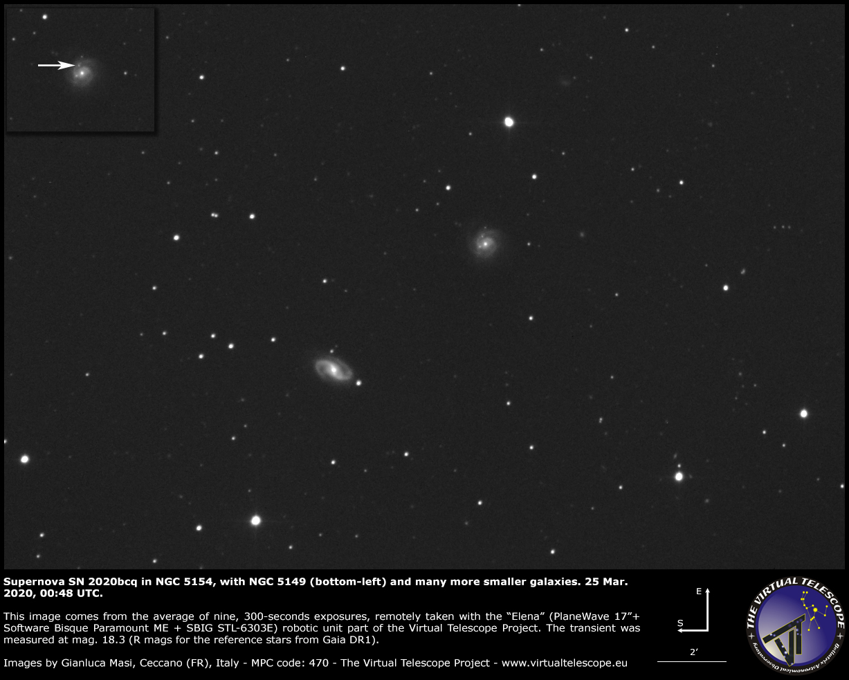 Supernova SN 2020bcq in NGC 5154. 25 Mar. 2020