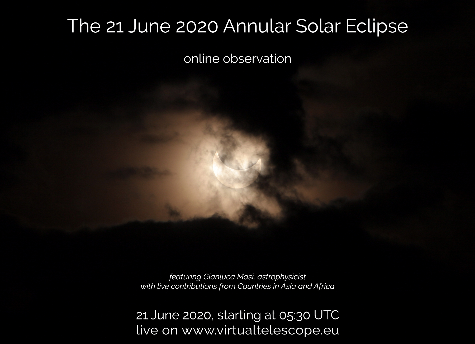 "21 June 2020 Solstice Annular Solar Eclipse" - poster of the event