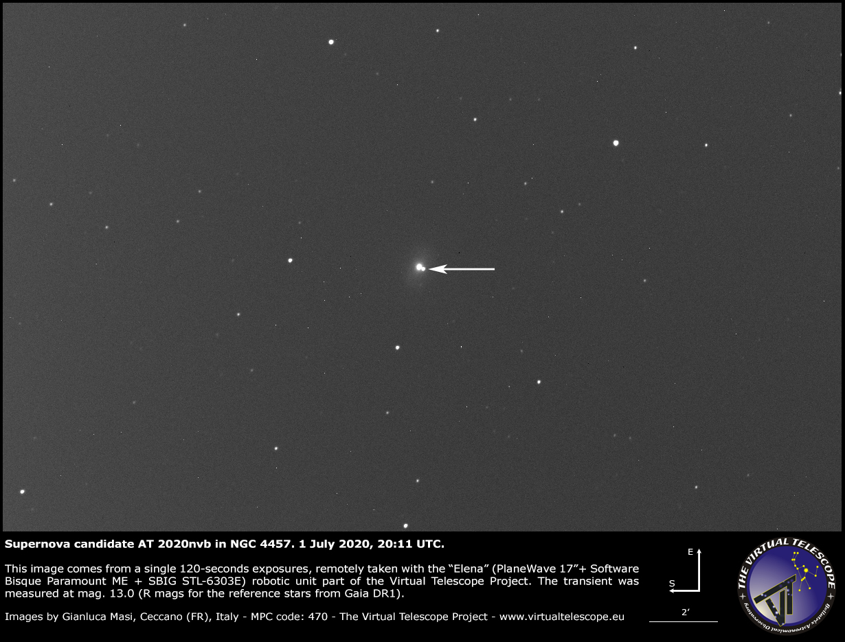 AT 2020nvb in NGC 4457: 1 July 2020