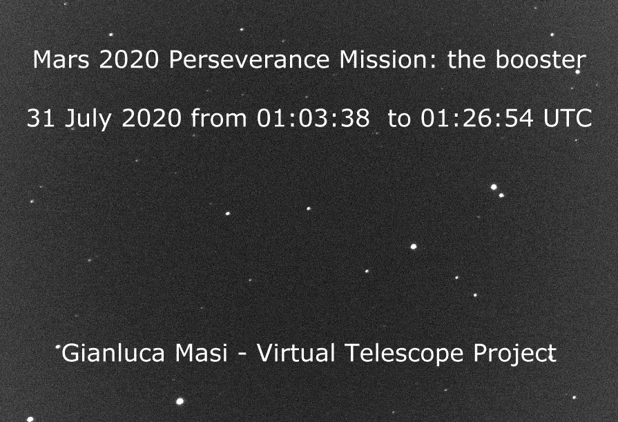 The Mars 2020 booster is also out there - 31 July 2020.