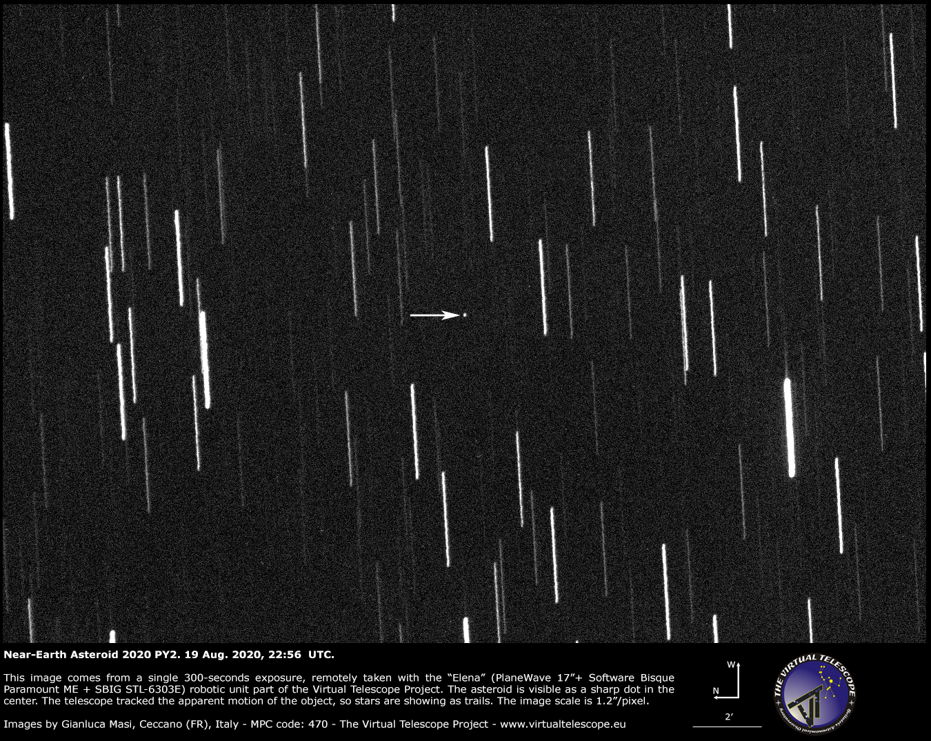 Near-Earth Asteroid 2020 PY2 - 19 Aug. 2020.