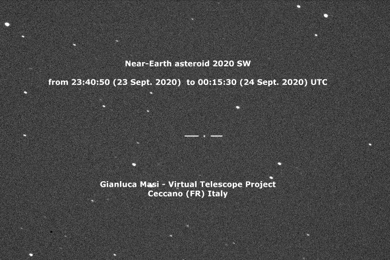 Near-Earth asteroid 2020 SW was quickly approaching us. 24 Sept. 2020.