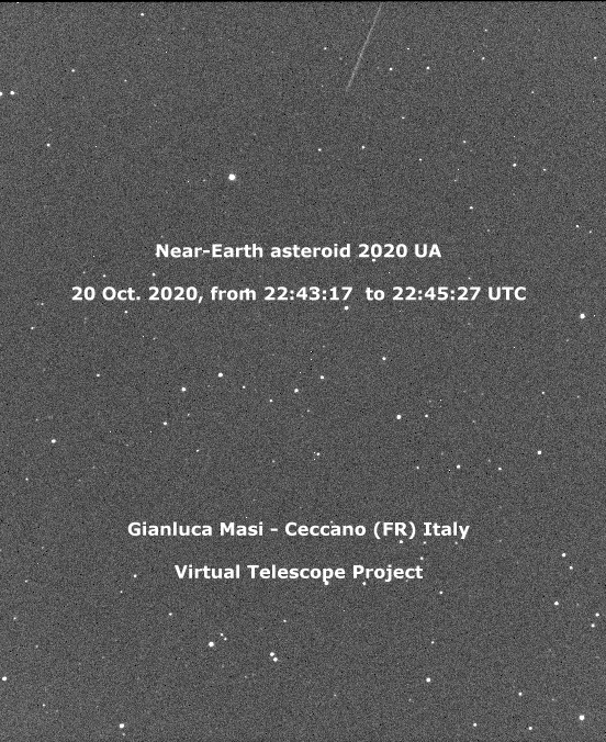 Near-Earth asteroid 2020 UA: another time lapse. 20 Oct. 2020.