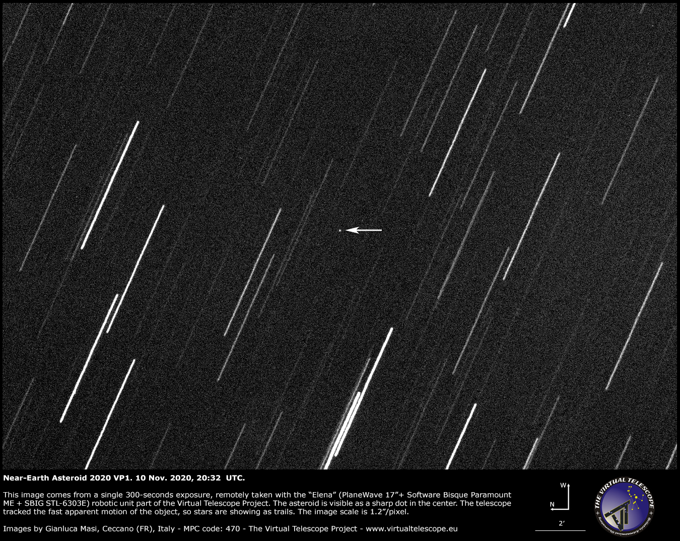 Near-Earth asteroid 2020 VP1. 10 Nov. 2020.