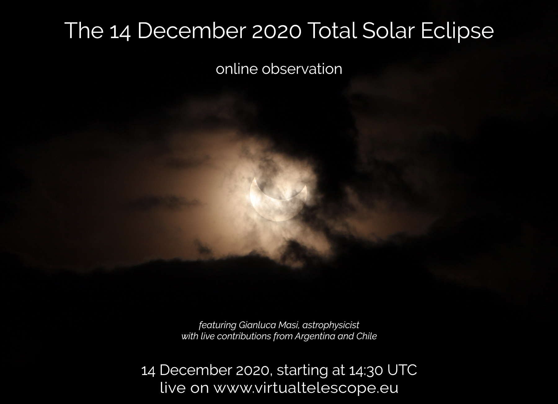 "14 December 2020 Total Solar Eclipse" - poster of the event