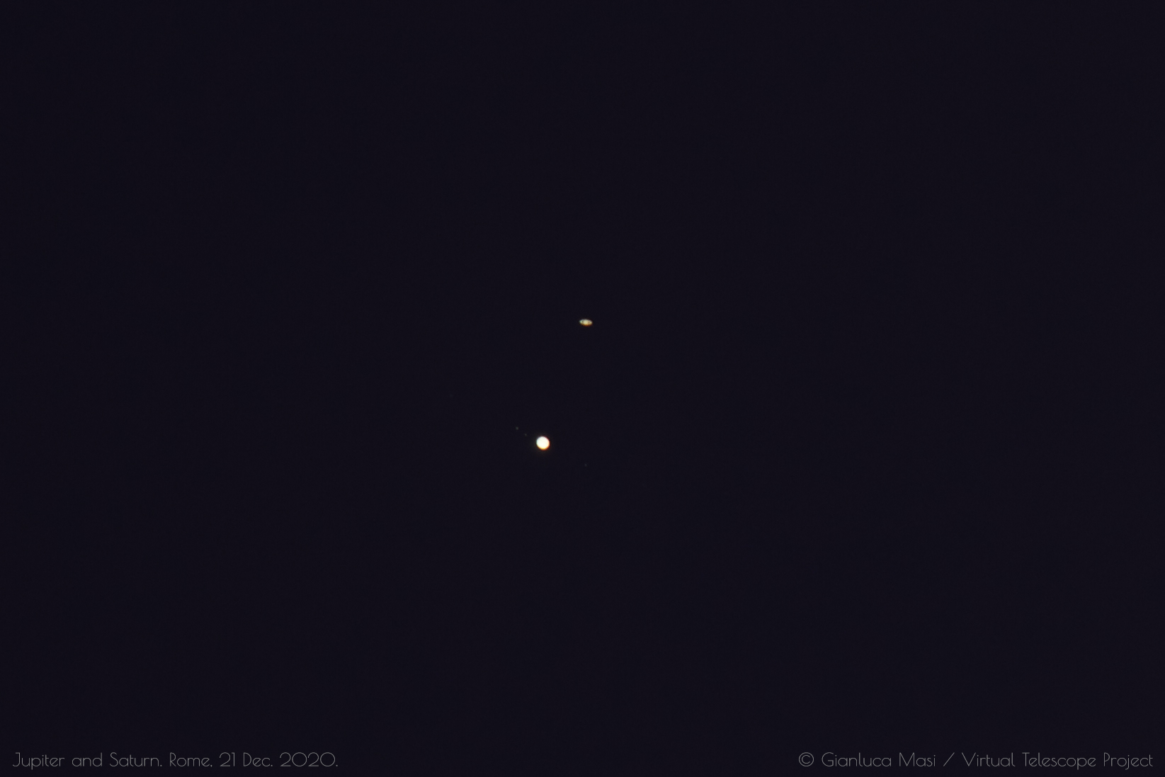 Jupiter and Saturn. 21 Dec. 2020.