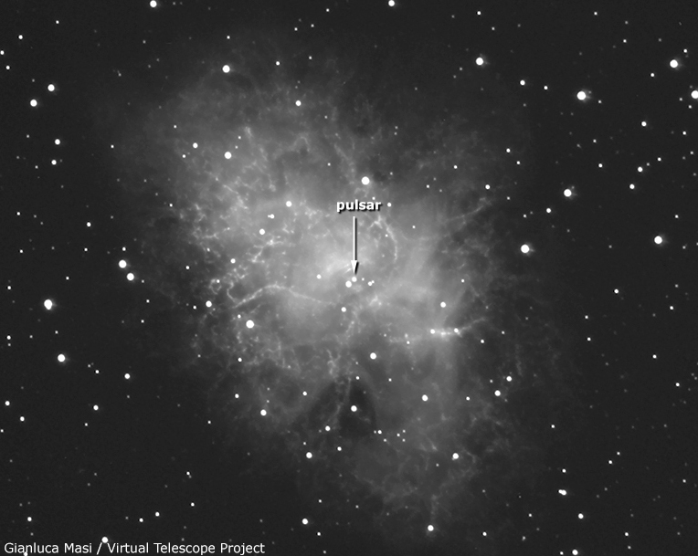 The "Crab" nebula's pulsar.