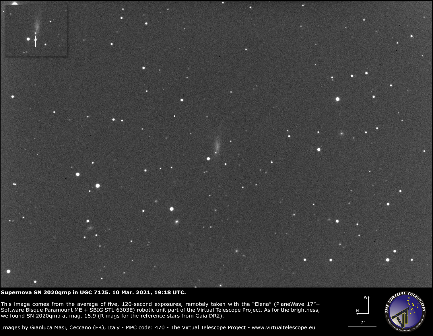 Supernova 2020qmp in UGC 7125 galaxy: 10 Mar. 2021.