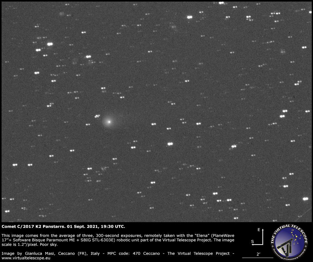 Comet C/2017 K2 Panstarrs: 01 Sept. 2021.