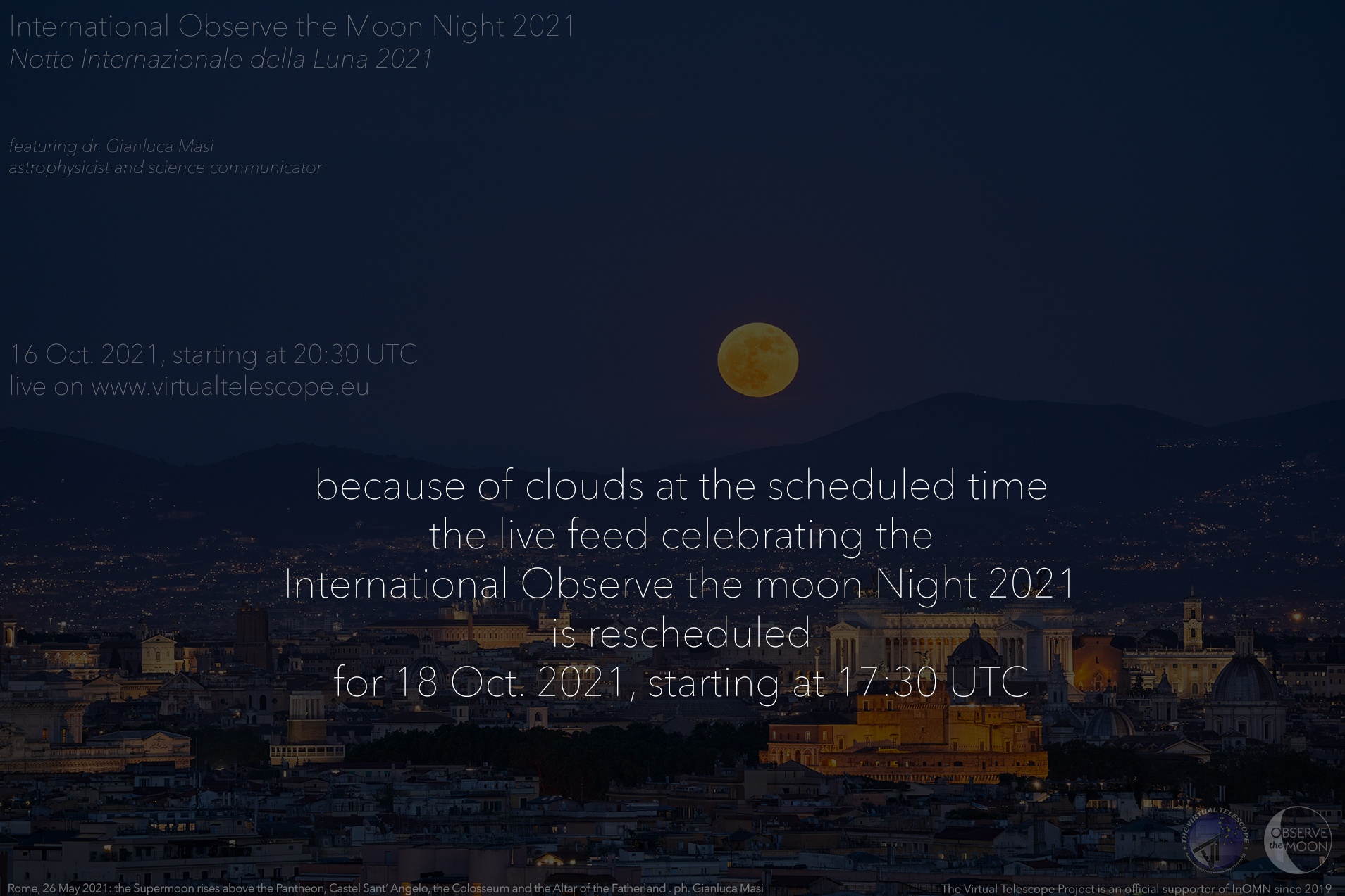 International Observe the Moon Night 2021: online observation - 18 Oct. 2021