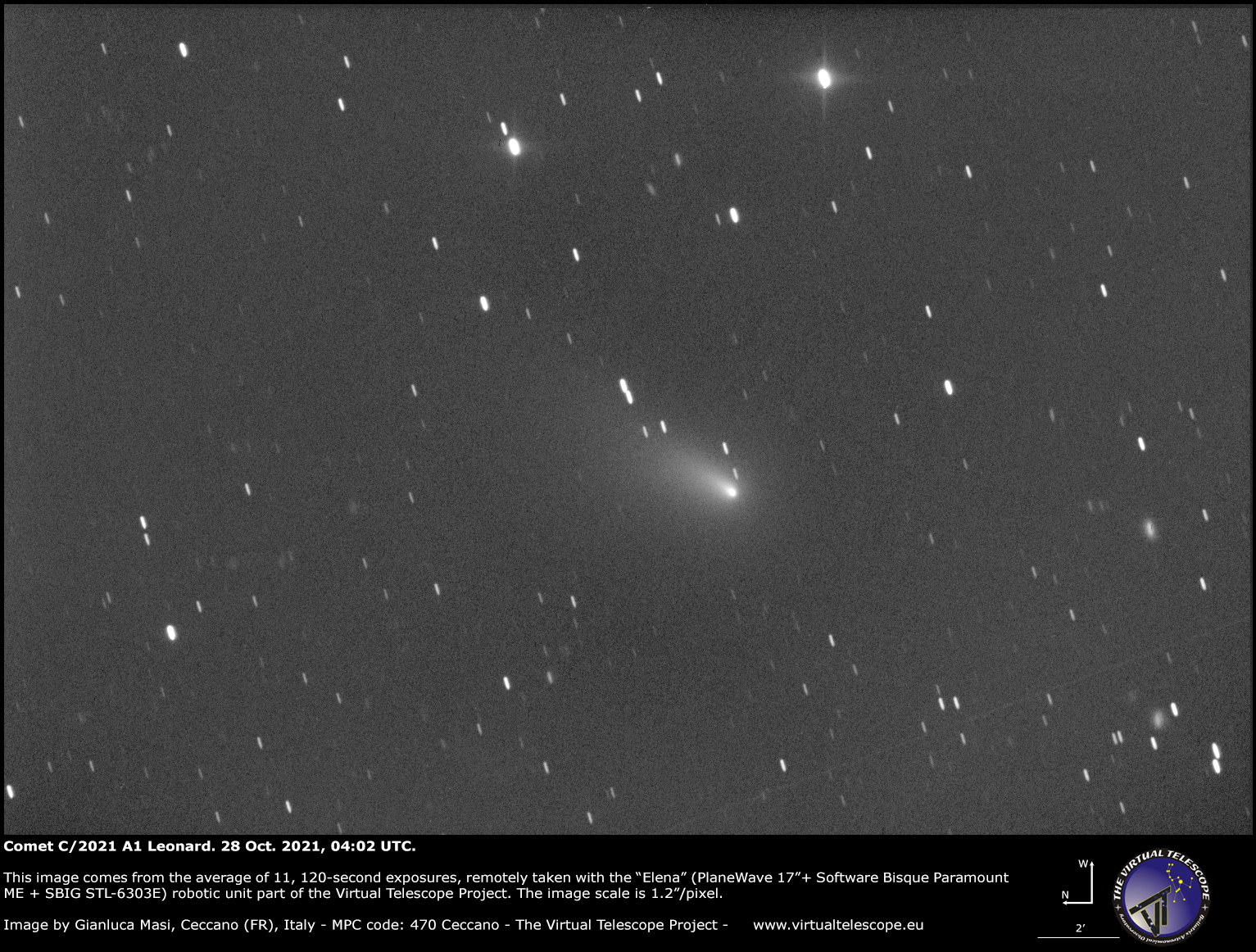 Comet C/2021 A1 Leonard. 28 Oct. 2021.