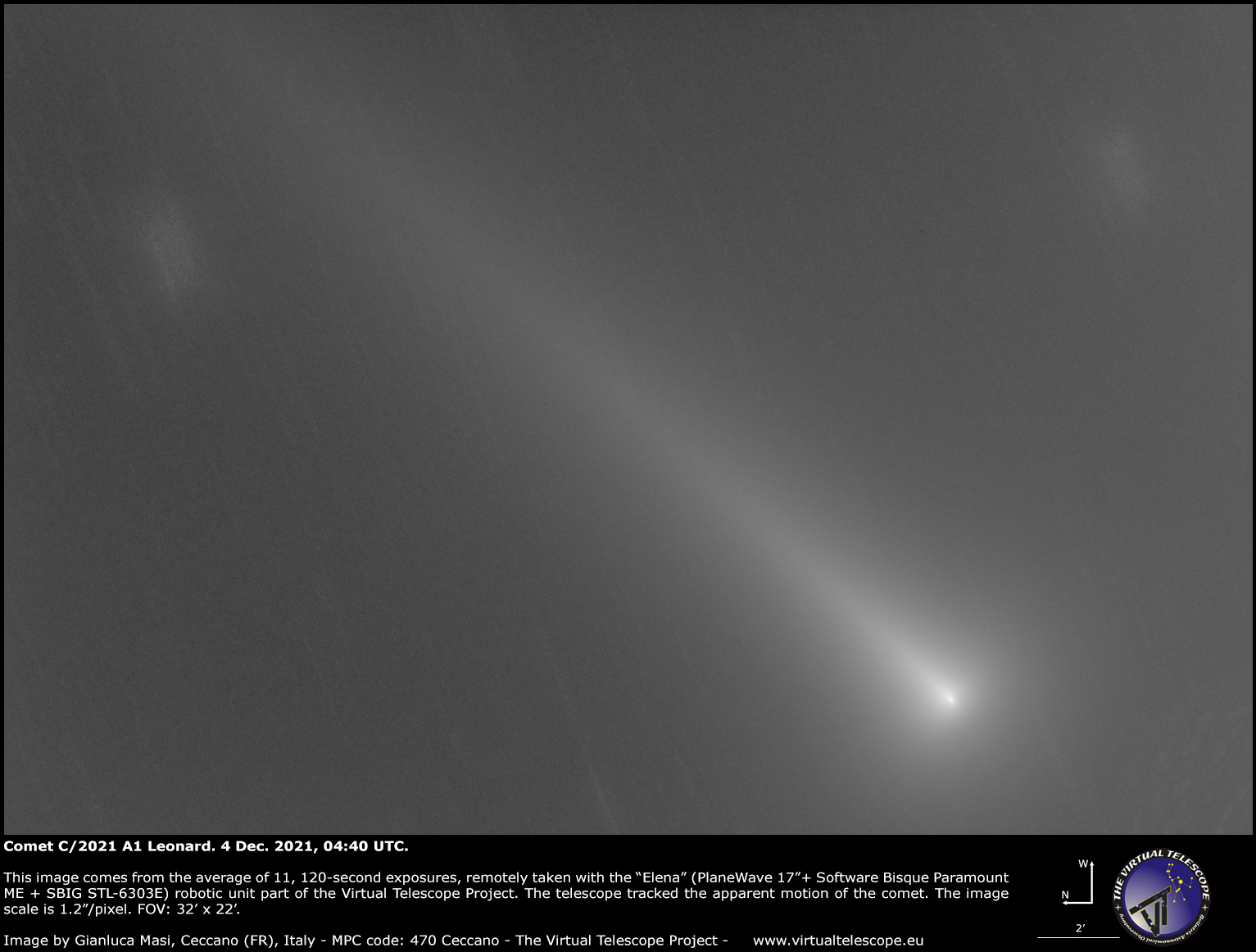 Comet C/2021 A1 Leonard: 4 Dec. 2021.