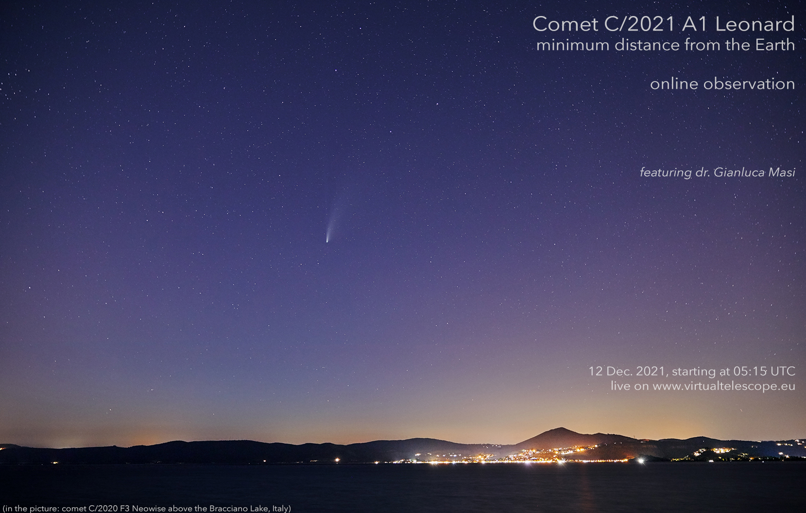 Comet C/2021 A1 Leonard: poster of the 12 Dec. 2021 event.