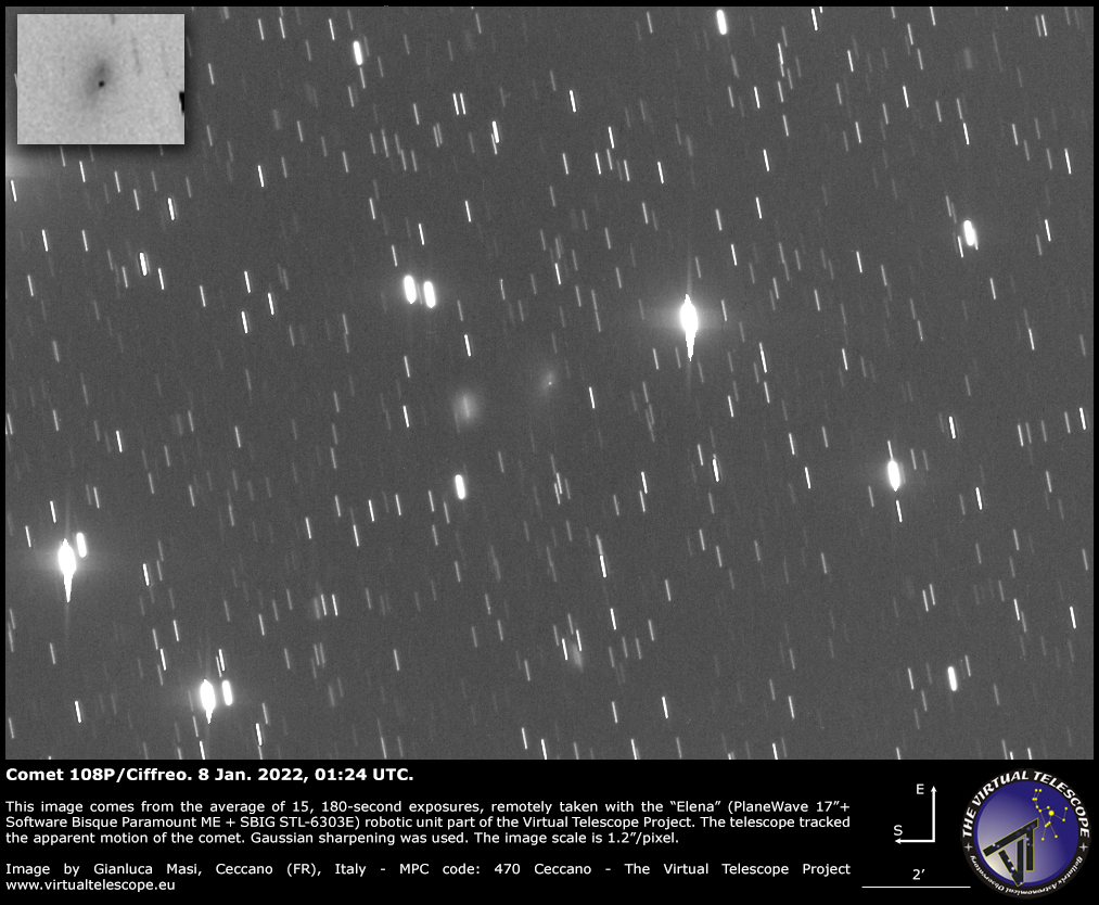 Comet 108P/Ciffreo and its likely fragment. 8 Jan. 2022.