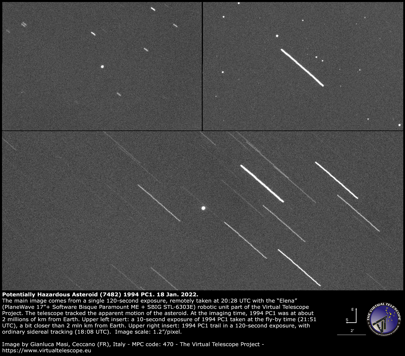 Potentially Hazardous Asteroid (7482) 1994 PC1. 18 Jan. 2022.