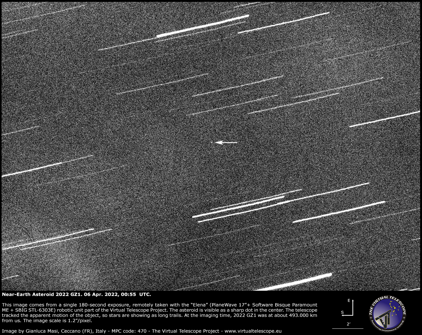 Near-Earth Asteroid 2022 GZ1: 5 Apr. 2022.