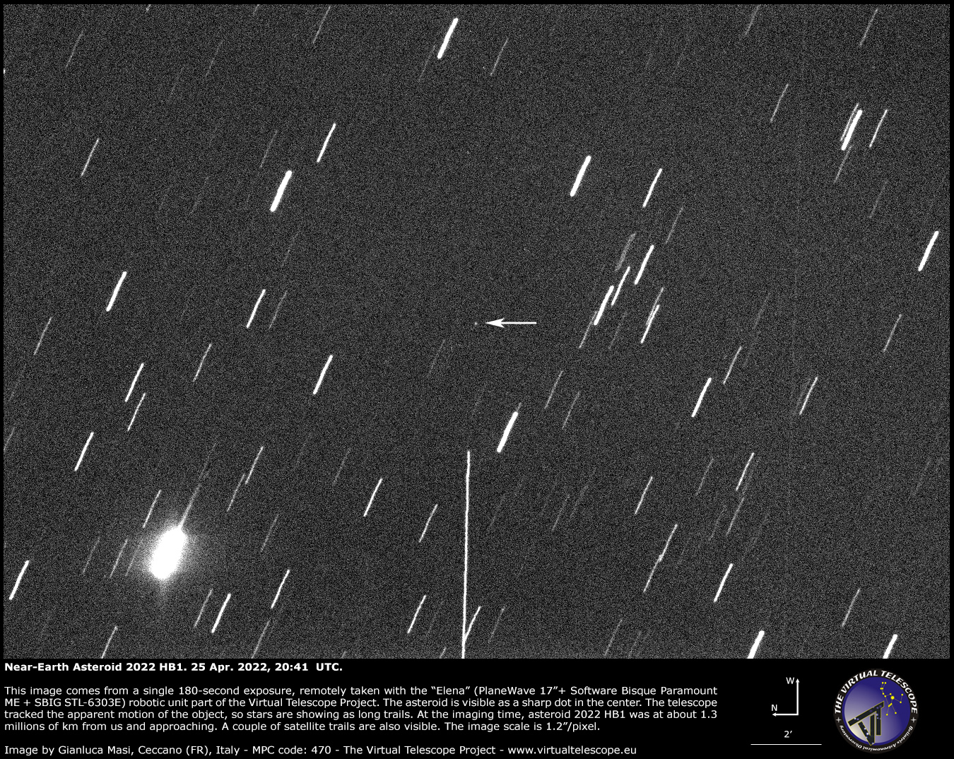 Near-Earth Asteroid 2022 HB1: 25 Apr. 2022.
