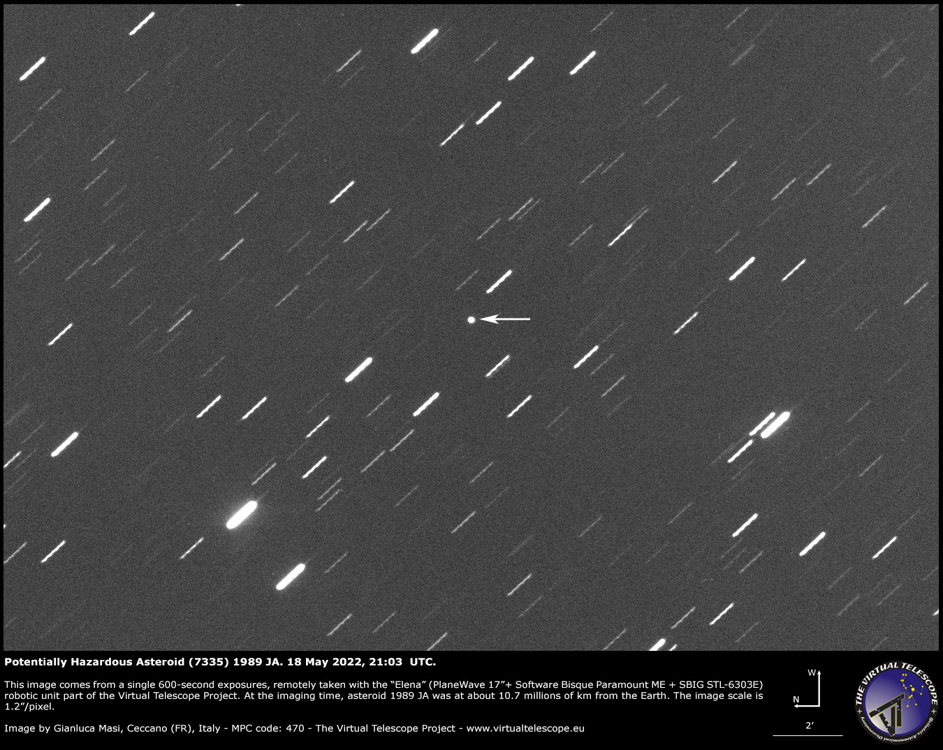 Potentially Hazardous Asteroid (7335) 1989 JA - 18 May 2022.