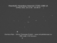 Potentially Hazardous Asteroid (7335) 1989 JA: animation - 18 May 2022.