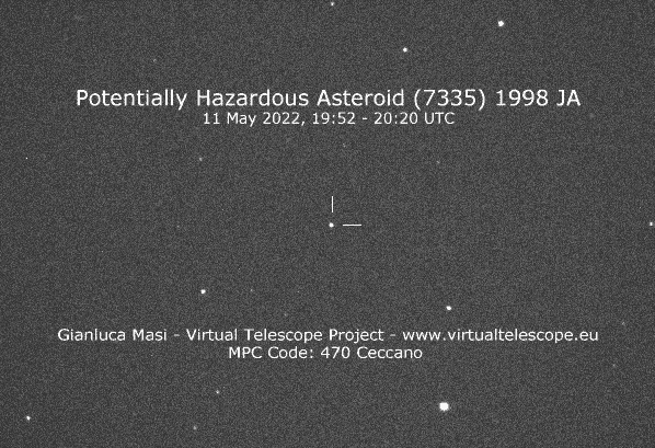 Potentially Hazardous Asteroid (7335) 1989 JA: animation - 11 May 2022.