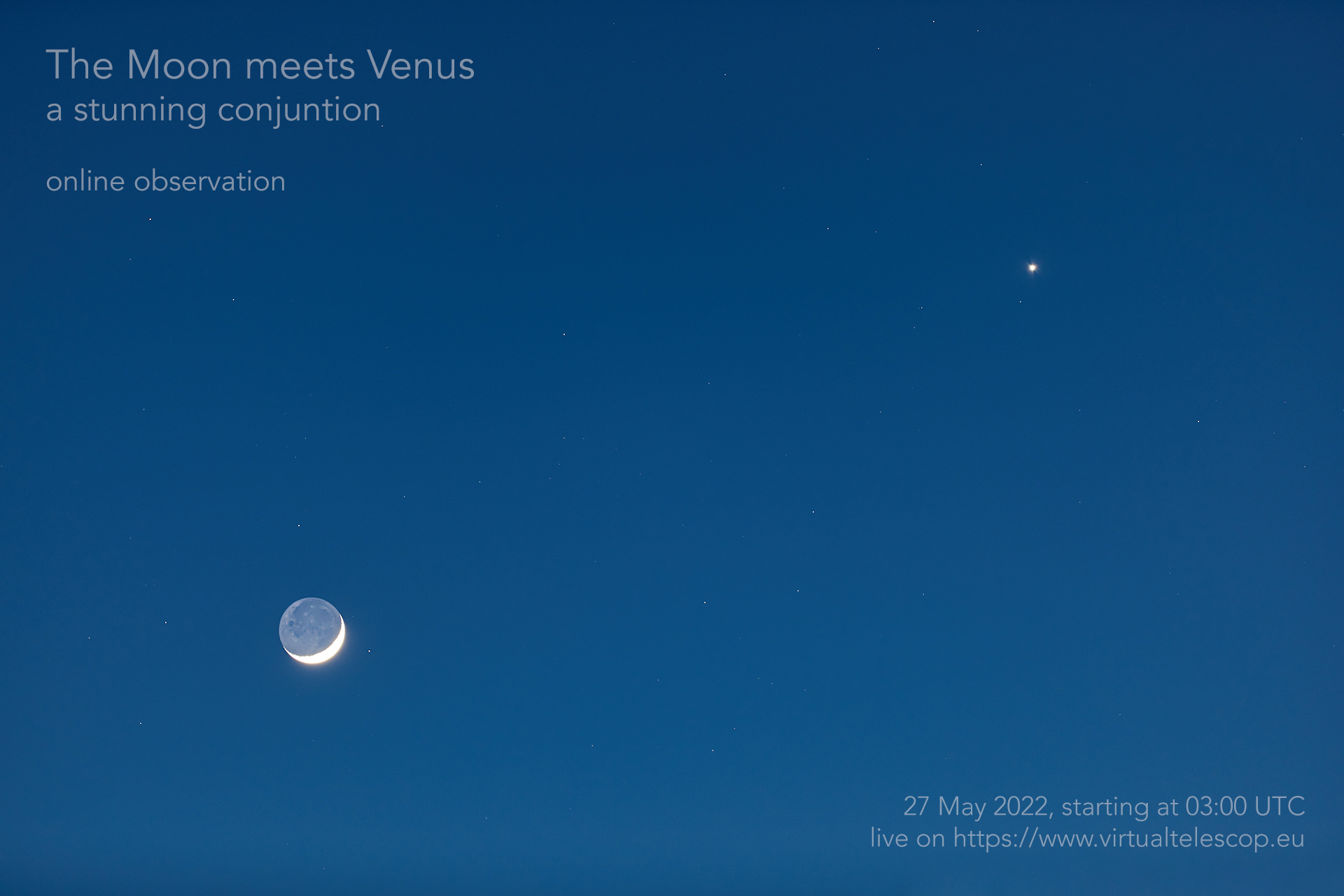 “The Moon meets Venus, a stunning conjunction" - poster of the event.