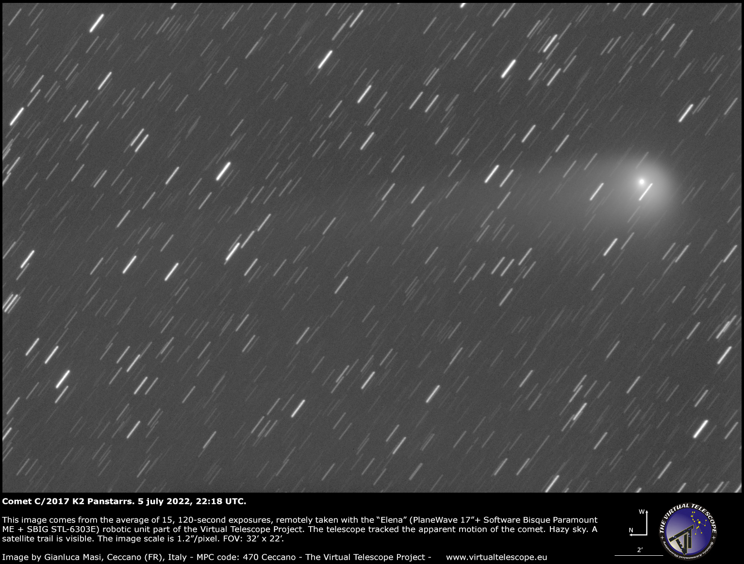 Comet C/2017 K2 Panstarrs: 5 July 2022.