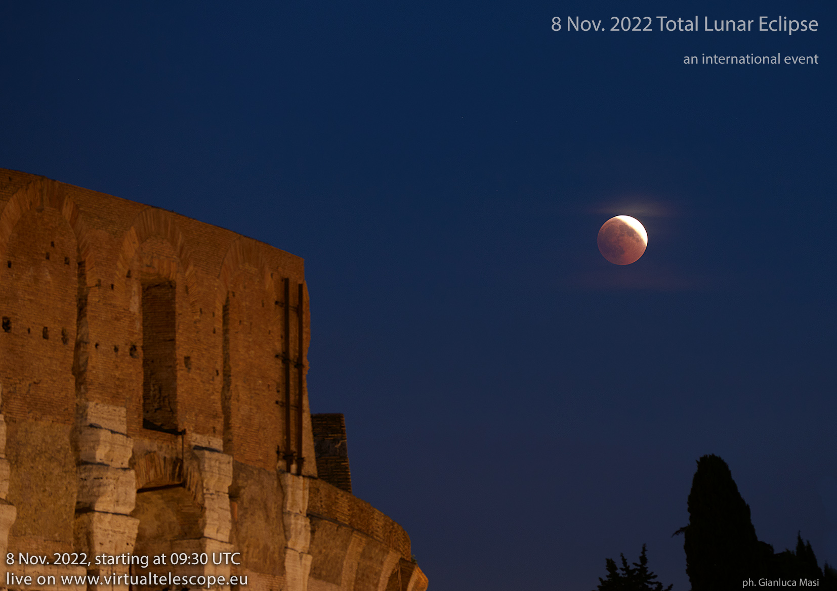8 Nov. 2022 total lunar eclipse: poster of the event.