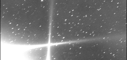 The Lucy spacecraft, imaged on 16 Oct. 2022, 12 hours after its fly-by with the Earth.