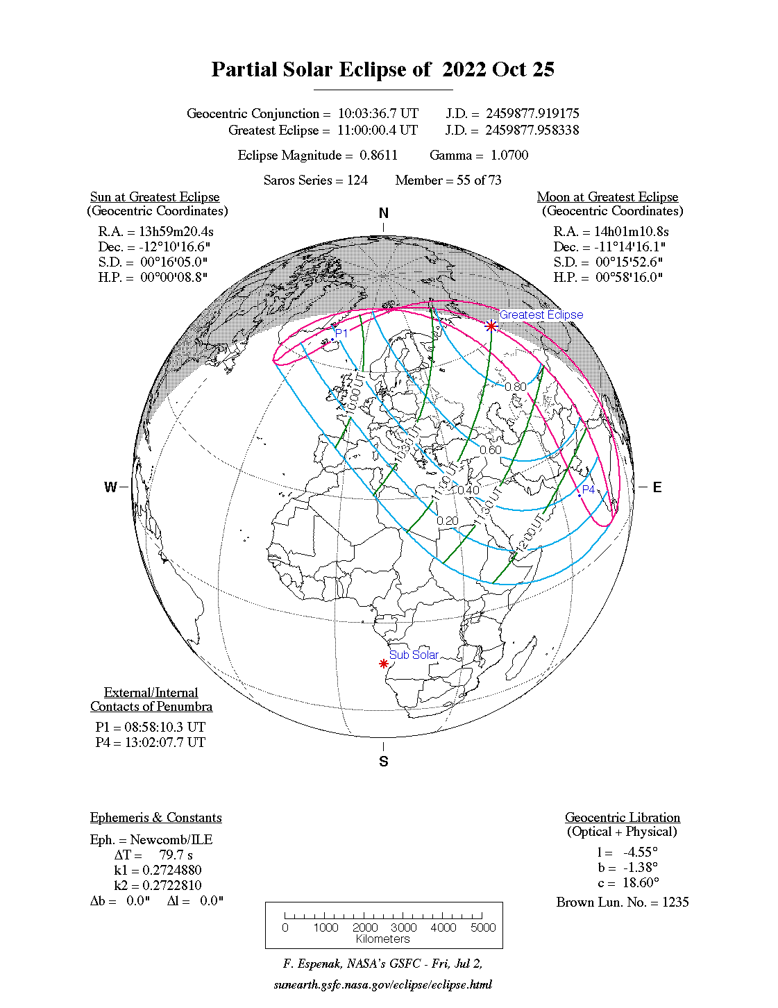 Fig. 2. 25 ottobre 2022, eclissi parziale di Sole: visibilità
