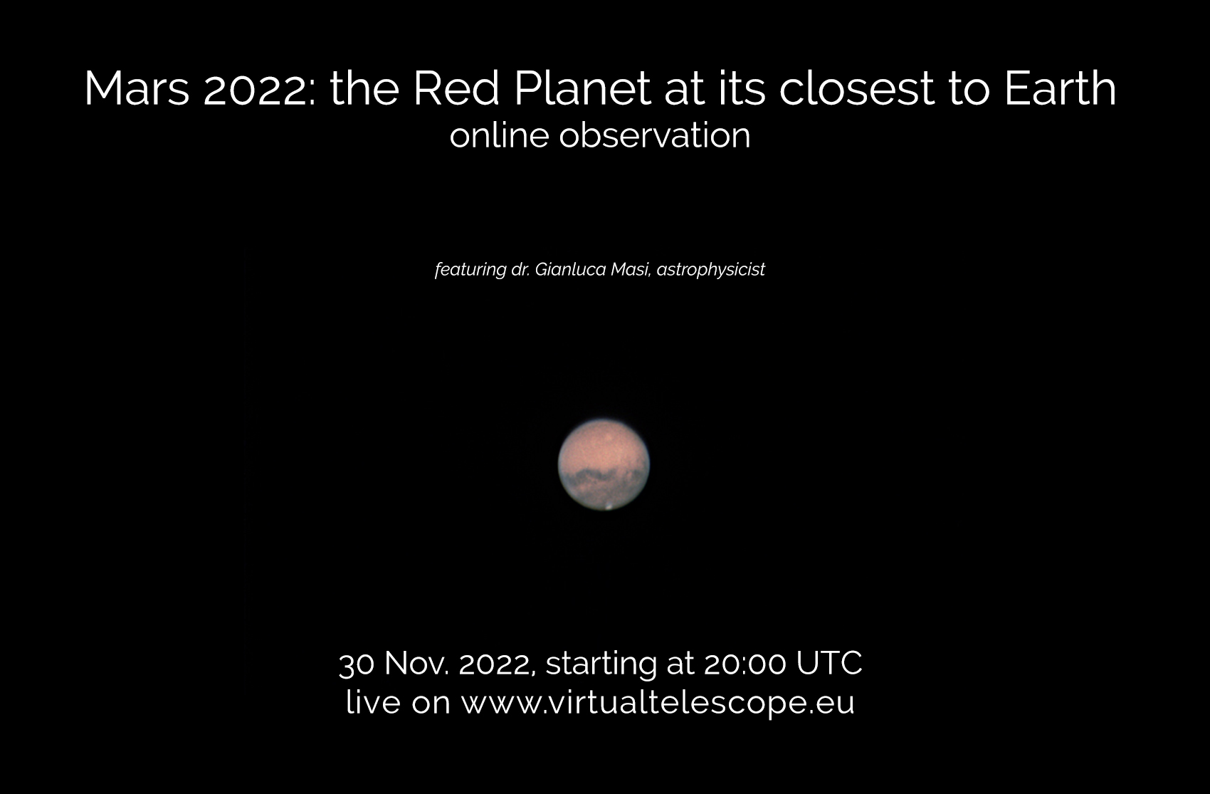 Mars 2022 at its closest to the Earth: poster of the event.