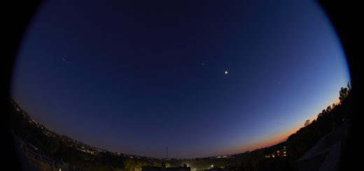 All the five naked eye planets, plus the Moon and the Earth, as seen from Rome on 28 Dec. 2022.