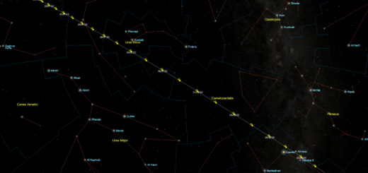 Cometa C/2022 E3 ZTF: percorso nel cielo.