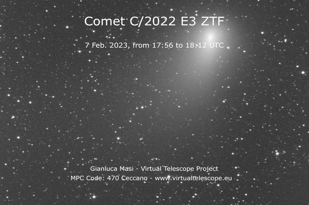 Comet C/2022 E3 ZTF, animation. 7 Feb. 2023.
