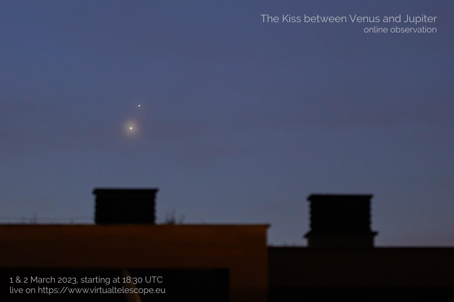 The Kiss between Venus and Jupiter 2023: poster of the event.
