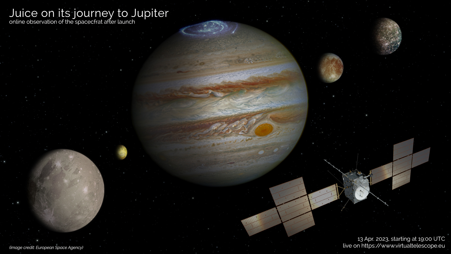 Juice on its way to Jupiter: poster of the event.