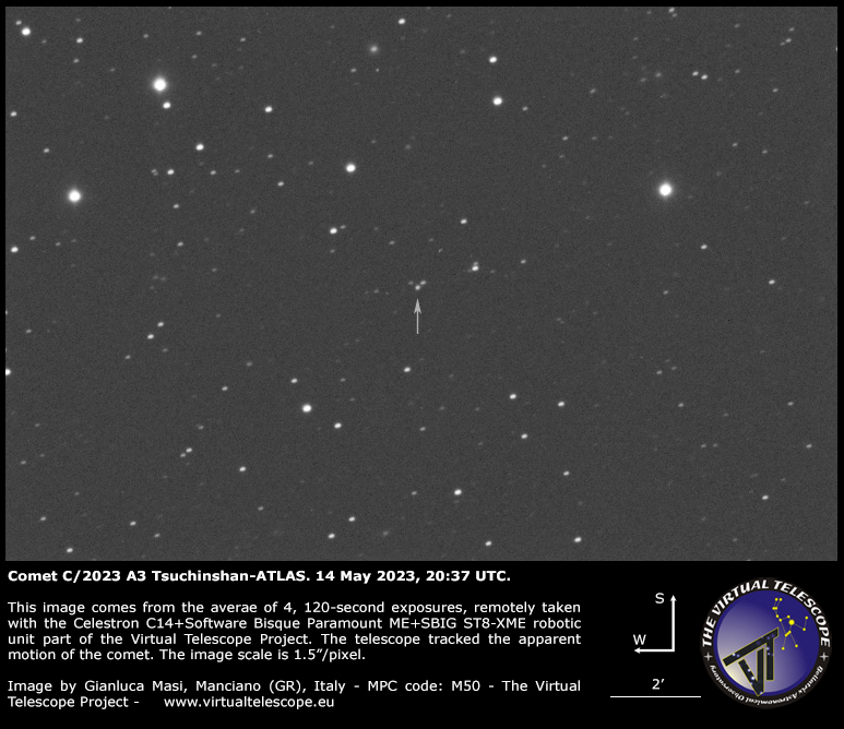 Comet C/2023 A3 Tsuchinshan-ATLAS: 14 May 2023.