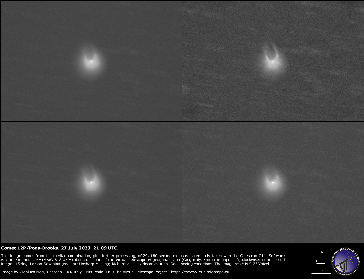 Comet 12P/Pons-Brooks in outburst: 27 July 2023.