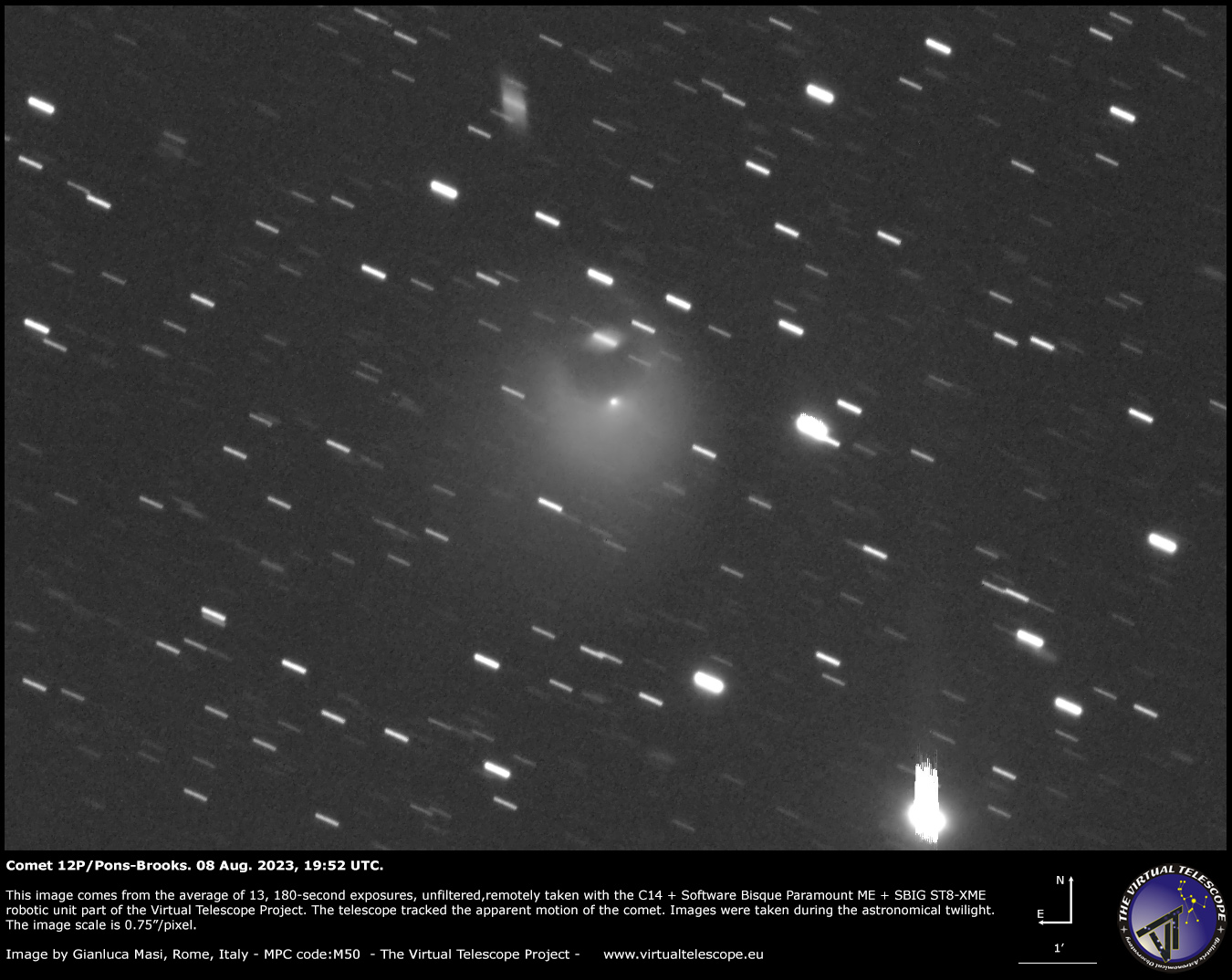 Comet 12P/Pons-Brooks: a new image - 8 Aug. 2023 - The Virtual ...