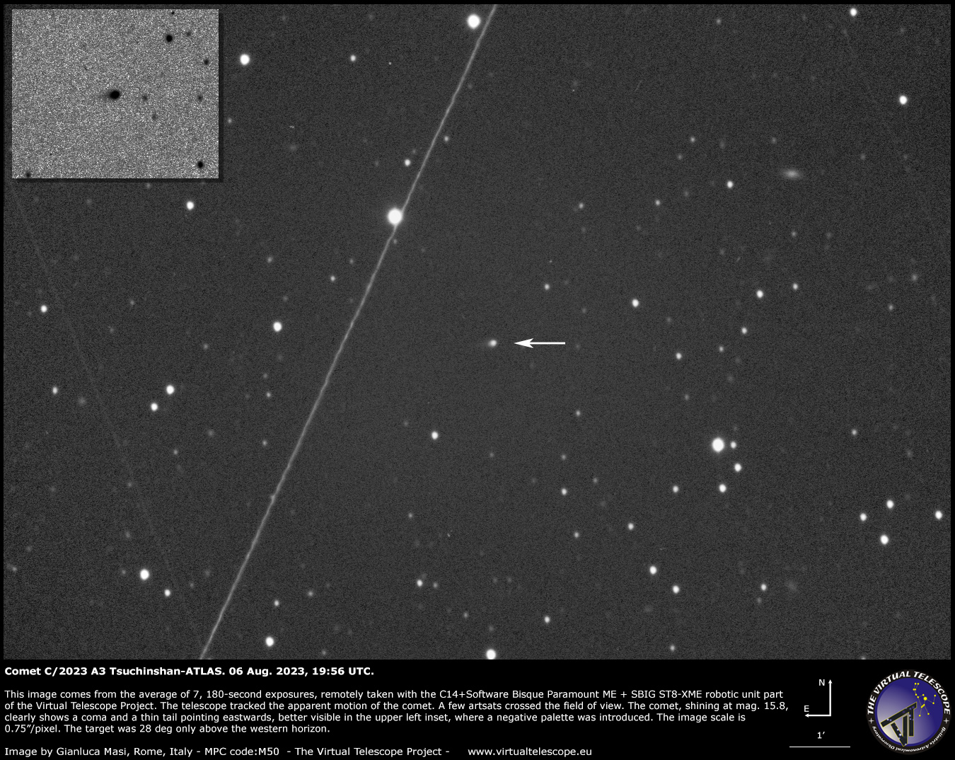 Comet C/2023 A3 Tsuchinshan-ATLAS: an image - 6 Aug. 2023 - The Virtual ...