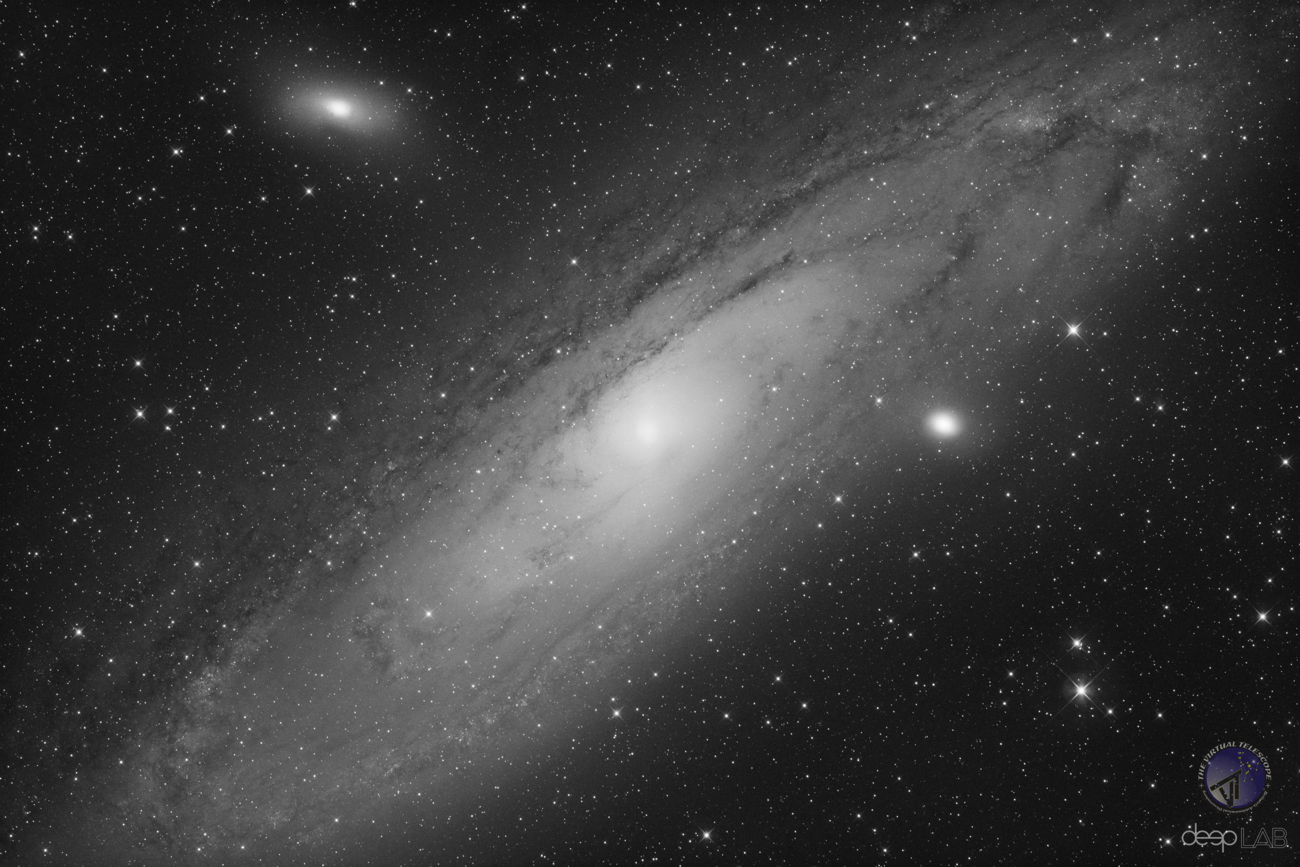 la Galassia di Andromeda, ripresa con gli stessi strumenti utilizzati per la scoperta.