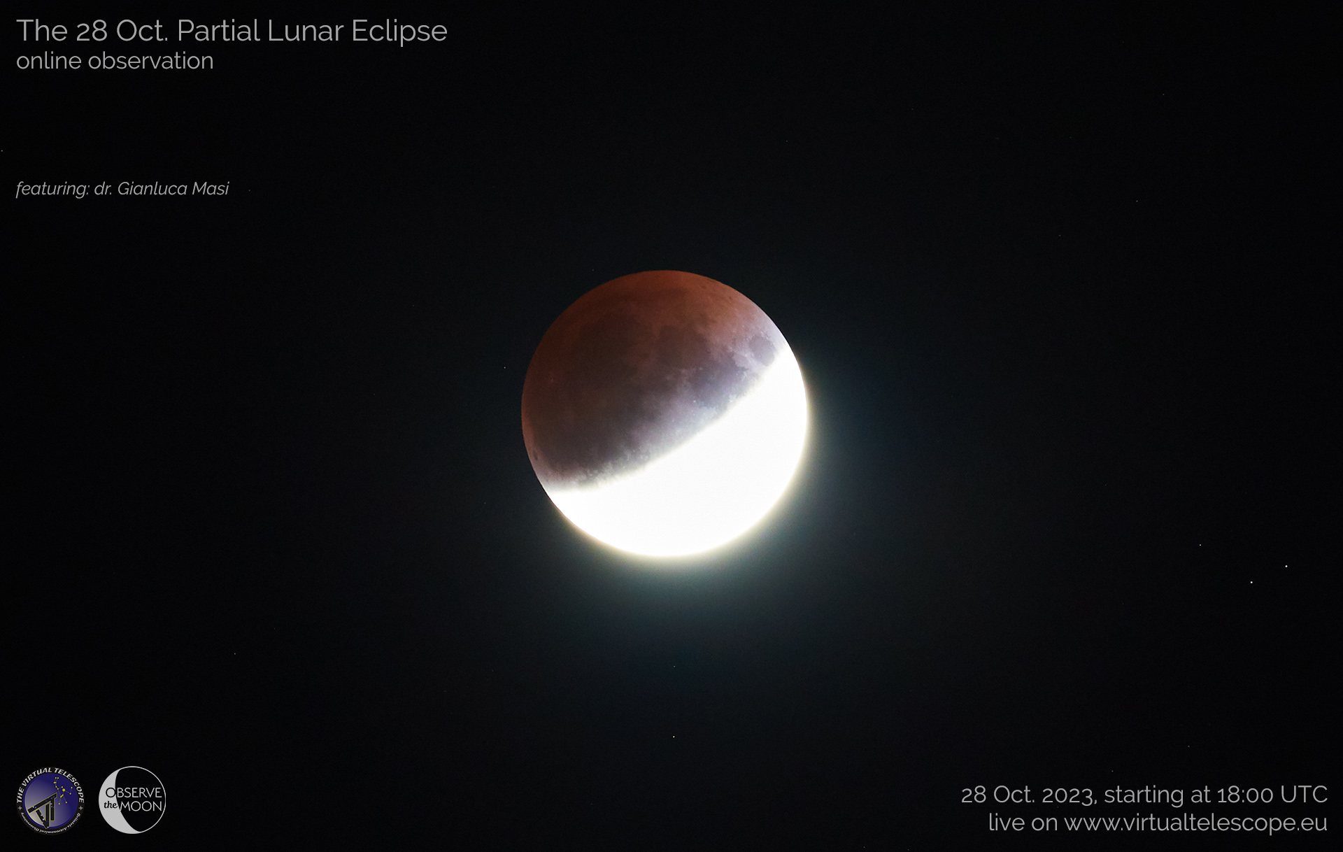 28 Oct. partial lunar eclipse: poster of the event.