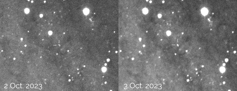 Brightness increase of the nova in 24 hours.