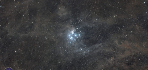 The Pleiades (Messier 45) open star cluster. 11 Nov. 2023.