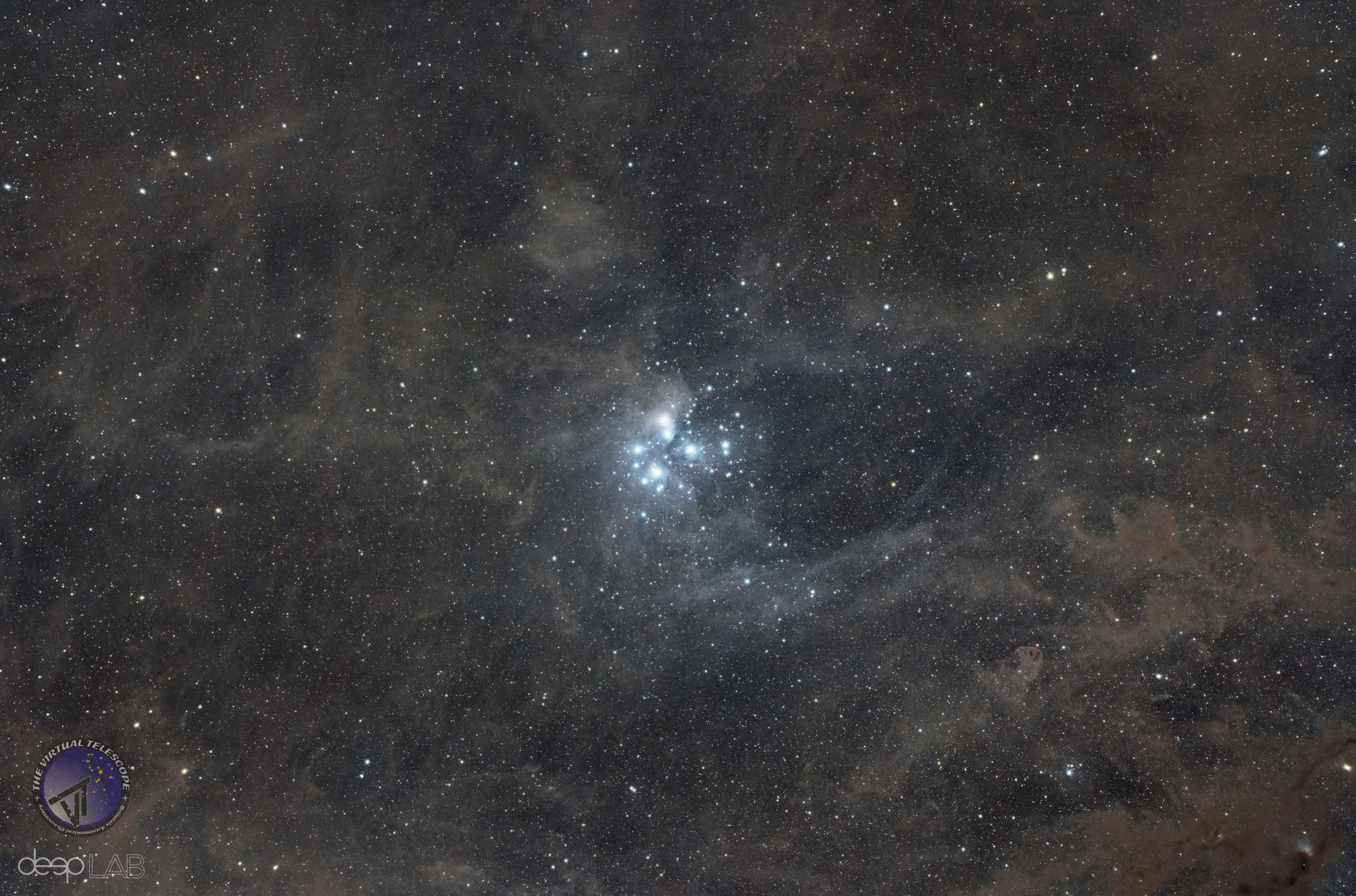 The Pleiades (Messier 45) open star cluster. 11 Nov. 2023.