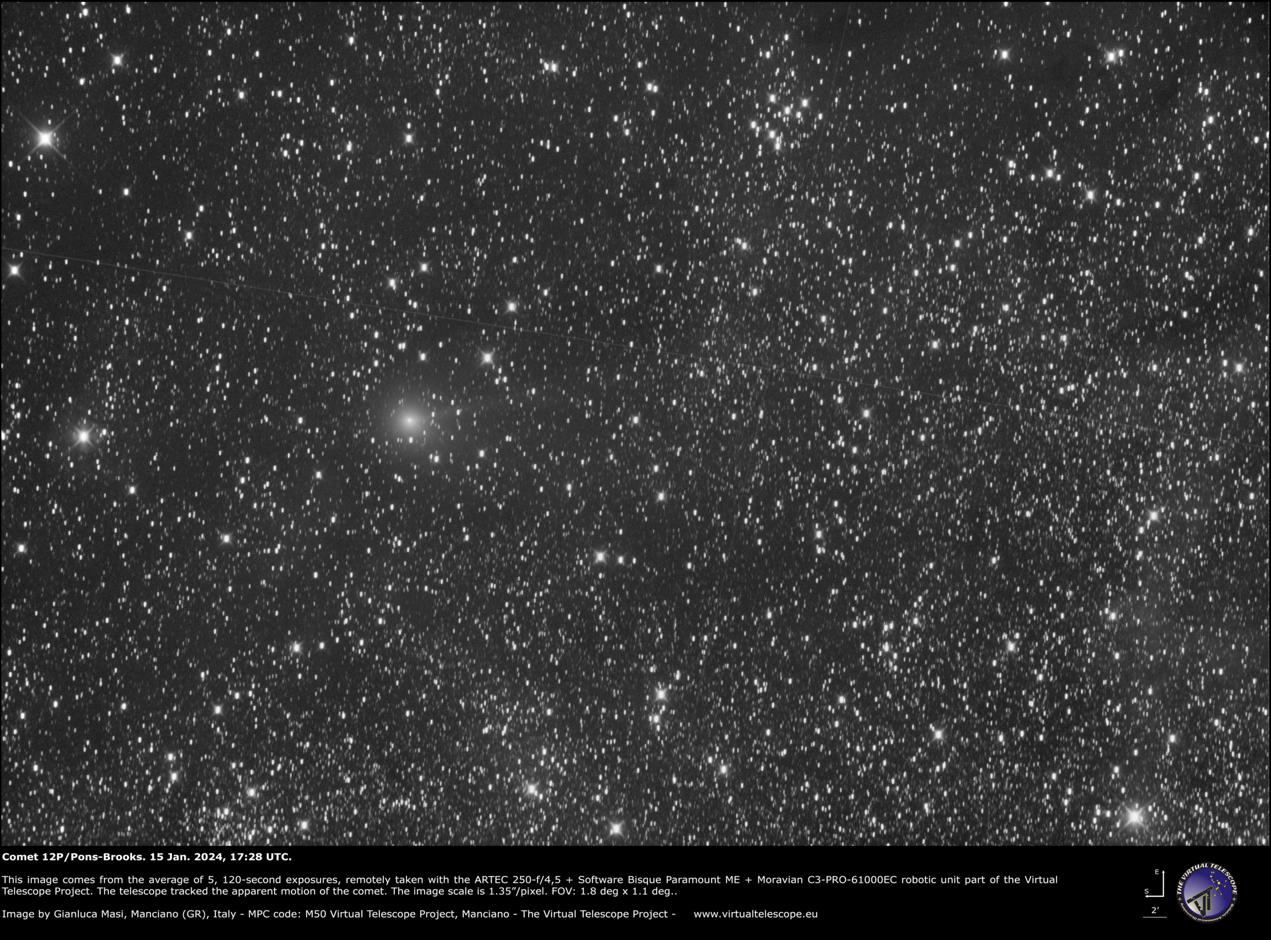 Comet 12P/Pons-Brooks: 15 Jan. 2024.